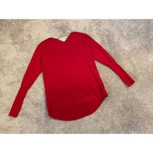 Max Studio Womens Red Merino Wool Long Sleeve Sweater Medium